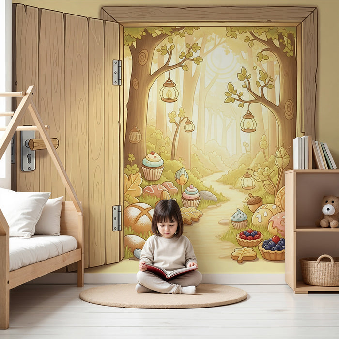 Детски тапети за спалня | Вълшебна гора със сладки изкушения