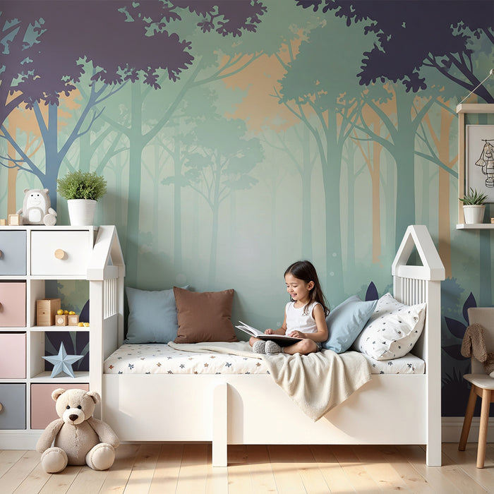 Kids room wallpaper | Enchanted forest with soothing foliage