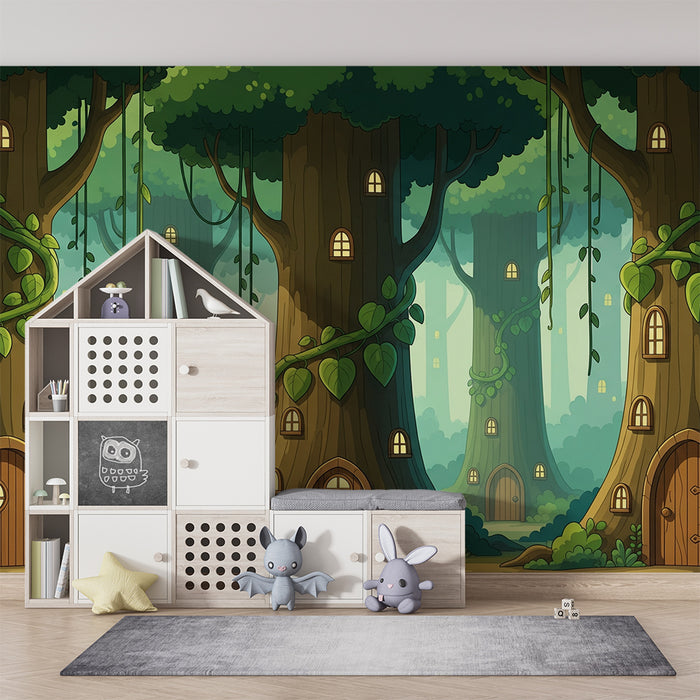 Barnetapet | Fortryllet skog med trehytter
