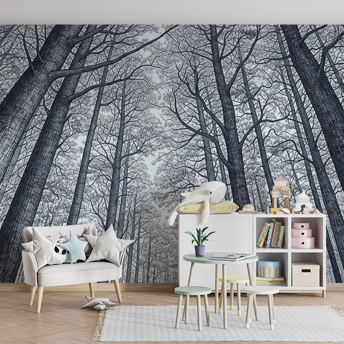 Kids' Room Wallpaper | Majestic Forest with Tall Trees