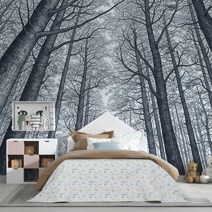 Kids' Room Wallpaper | Majestic Forest with Tall Trees