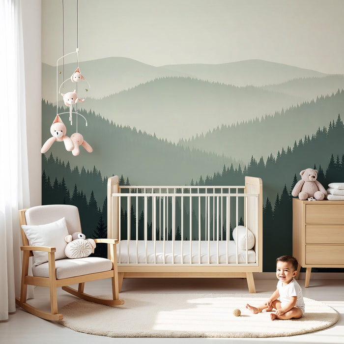 Χαρτί τοίχου παιδικό δωμάτιο | Μυστηριώδες και γαλήνιο δάσος