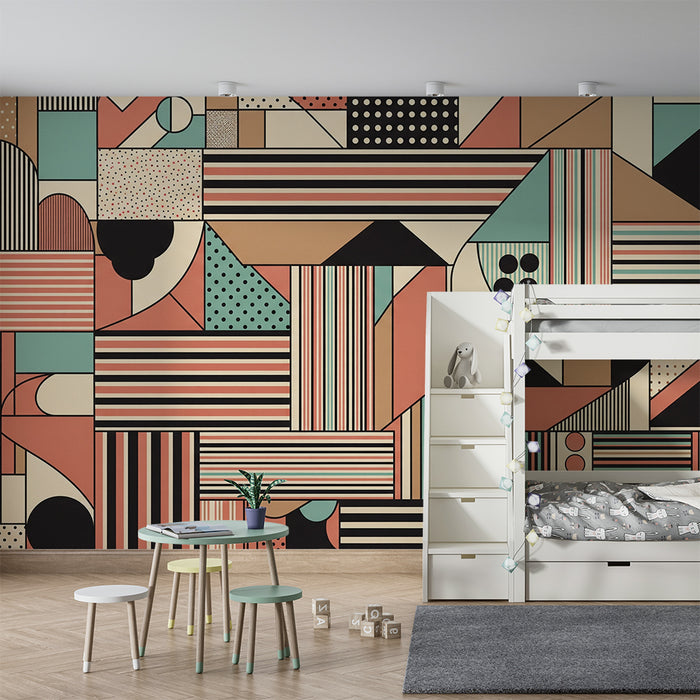 Tapeta do detskej izby | Farebné geometrické tvary v modernom štýle