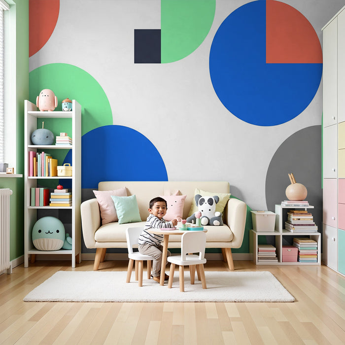 Kinderzimmer Tapete | Bunte geometrische Formen für eine spielerische Atmosphäre