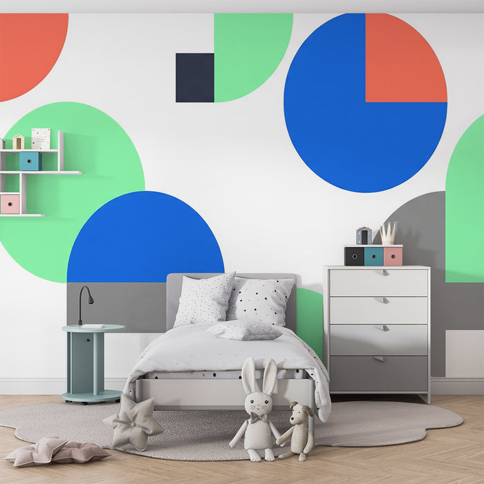 Kinderzimmer Tapete | Bunte geometrische Formen für eine spielerische Atmosphäre