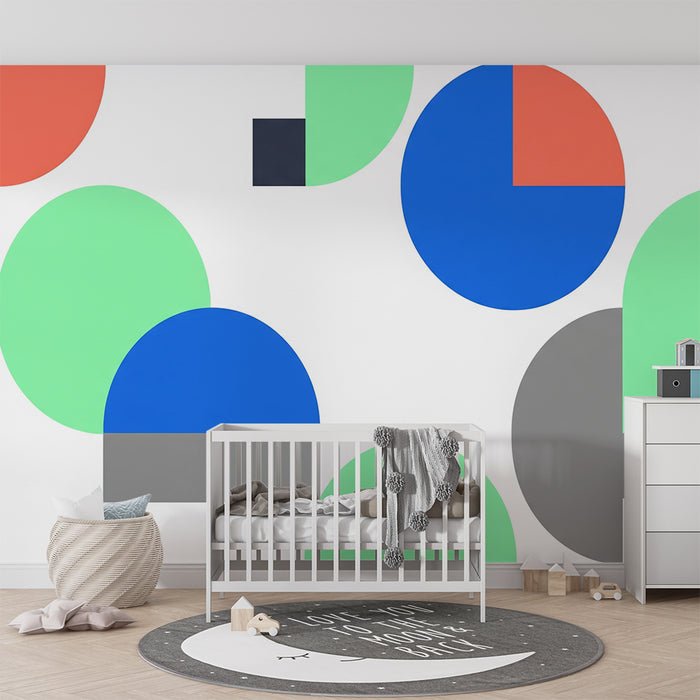 Kinderzimmer Tapete | Bunte geometrische Formen für eine spielerische Atmosphäre