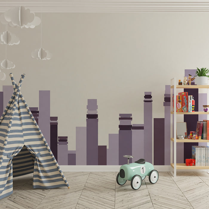 Barnrumstapet | Geometriska former i lila gradient