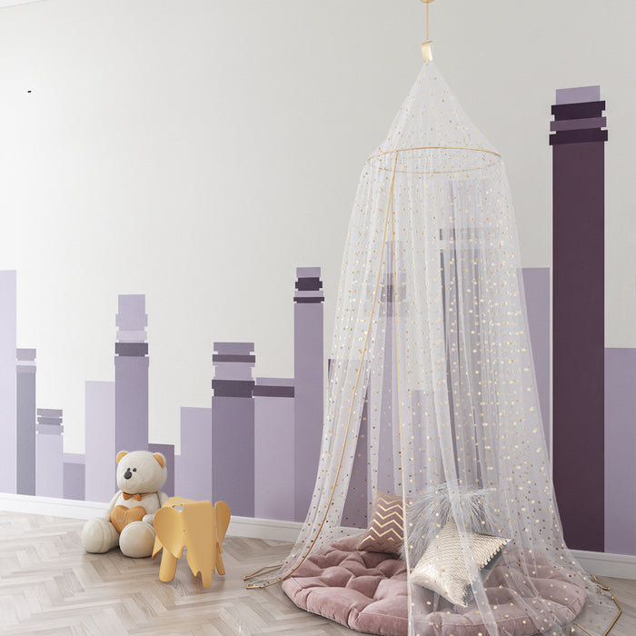 Barnrumstapet | Geometriska former i lila gradient