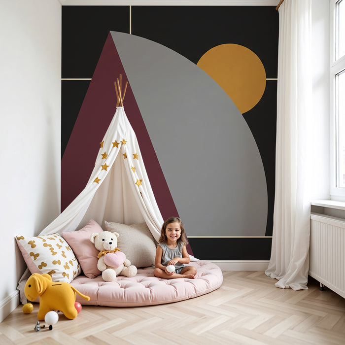 Barnetapet med moderne geometriske former