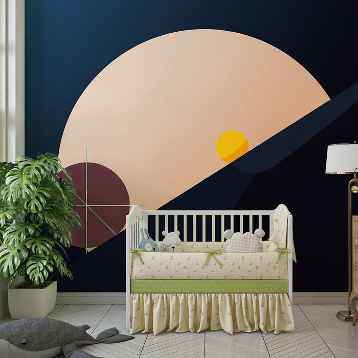 Detská tapeta do izby | Moderné geometrické tvary s upokojujúcimi farbami