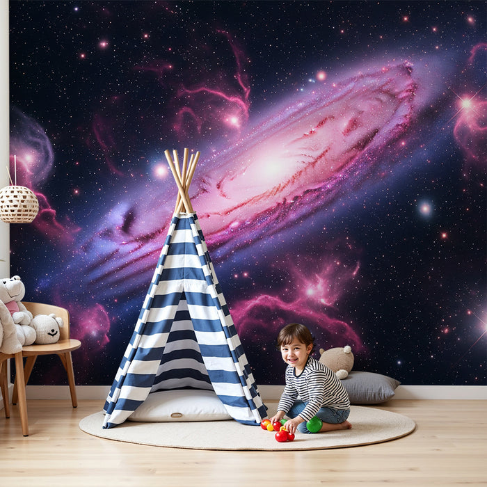 Gyermekszoba tapéta | Színes galaxis csillagokkal és ködökkel