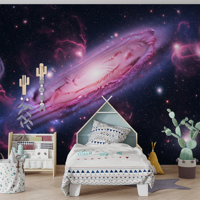 Gyermekszoba tapéta | Színes galaxis csillagokkal és ködökkel