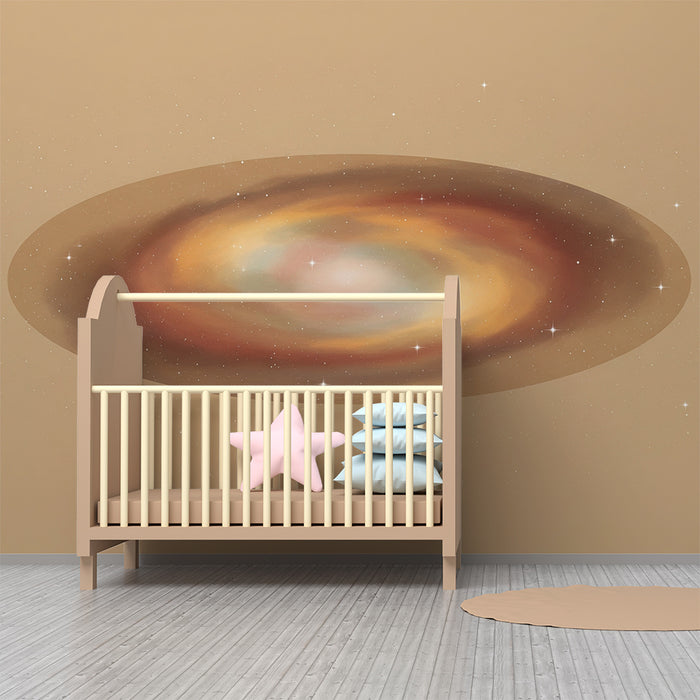 Papel de parede criança | Galáxia colorida e estrelas brilhantes