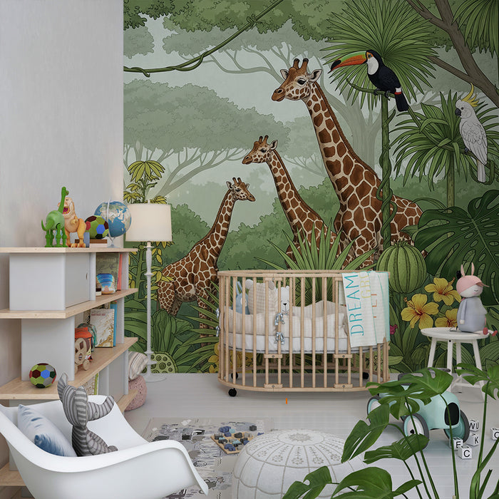 Barntapet | Majestätiska giraffer och frodig djungel