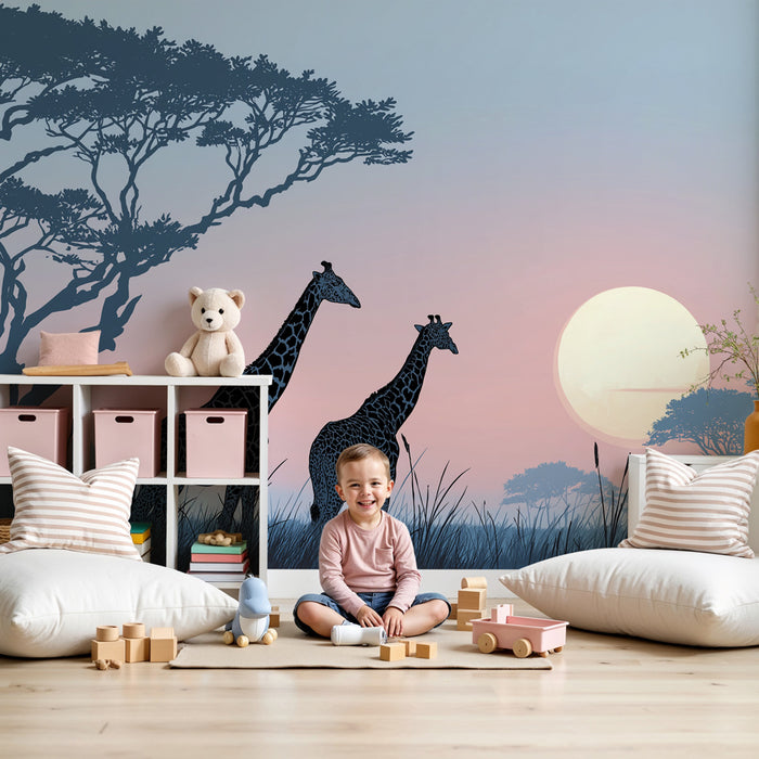 Kids room wallpaper | Kaelkirjakud kuu all
