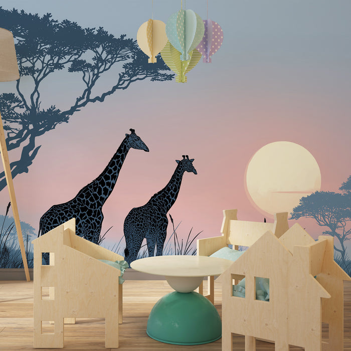 Kids room wallpaper | Kaelkirjakud kuu all