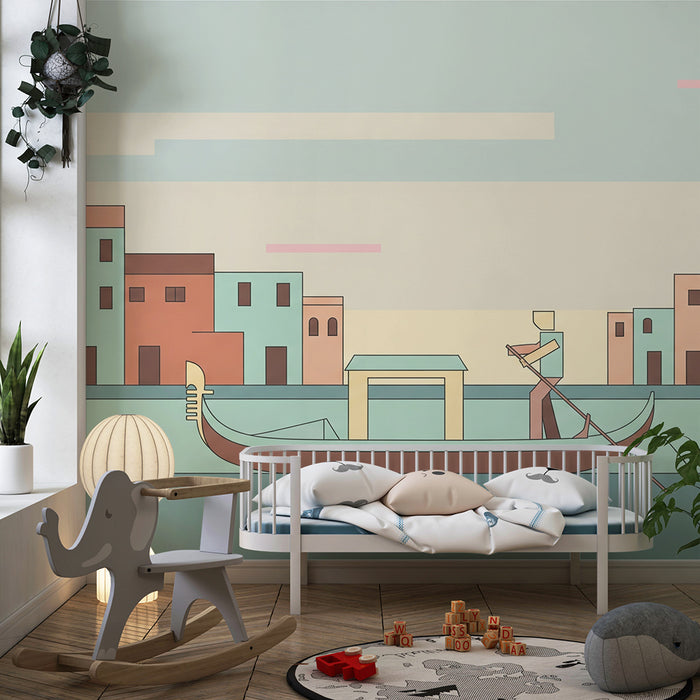 Barntapet | Gondoler och färgglada landskap inspirerade av Venedig