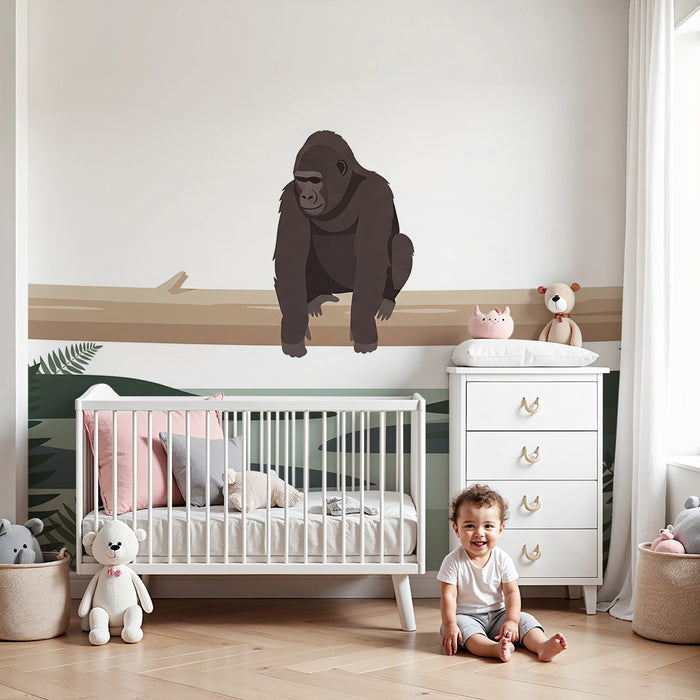 Kids' Room Wallpaper | Majestic Gorilla on a Branch in the Jungle