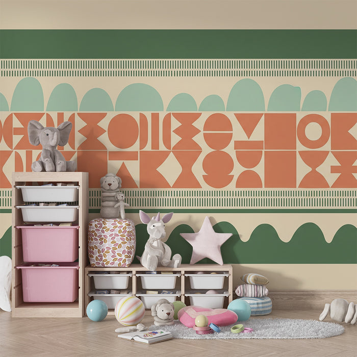 Behang kinderkamer | Kleurrijk en modern geometrisch patroon