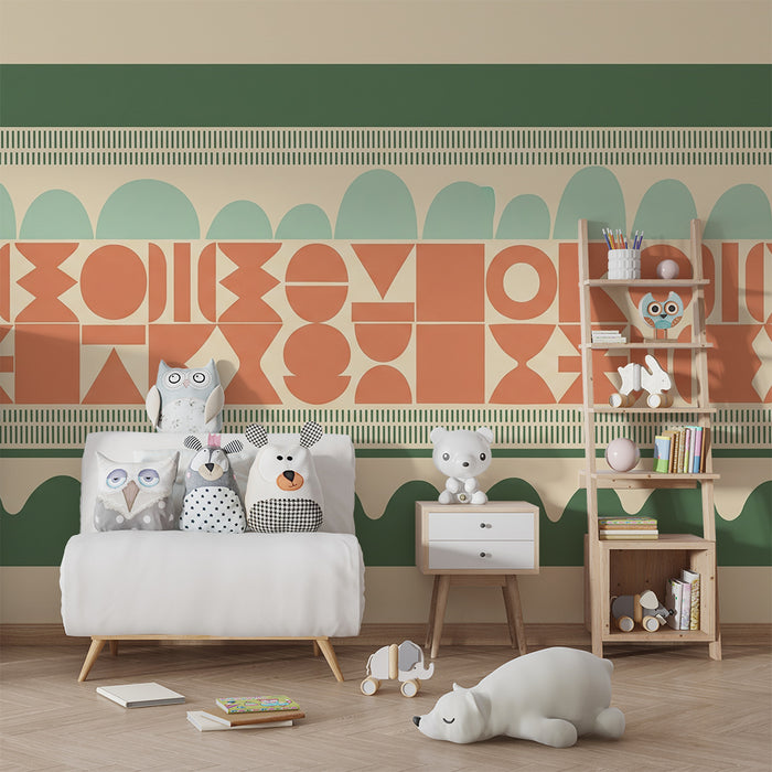 Behang kinderkamer | Kleurrijk en modern geometrisch patroon