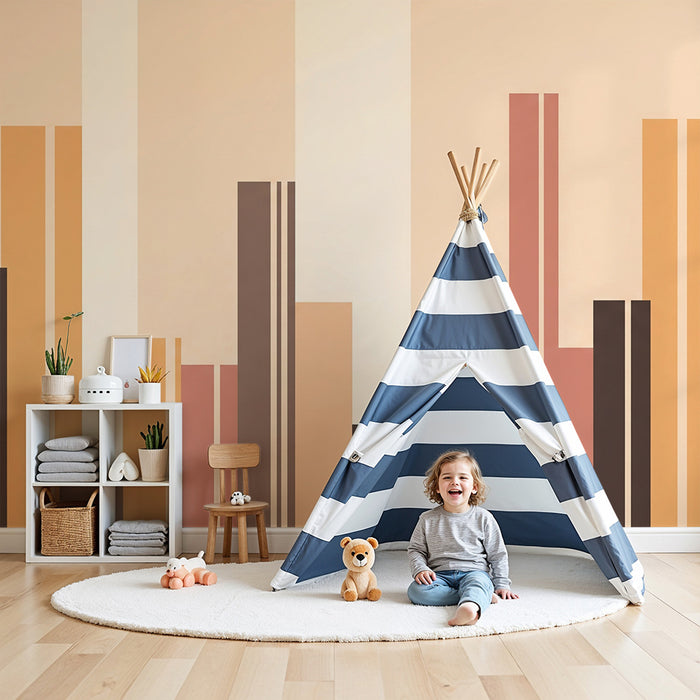 Tapeta do detskej izby | Moderný geometrický dizajn v jemných tónoch