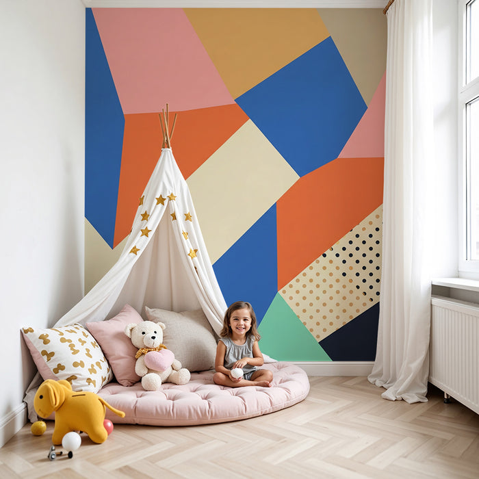 Tapete za dječju sobu | Moderni dizajn s geometrijskim uzorcima u živim bojama