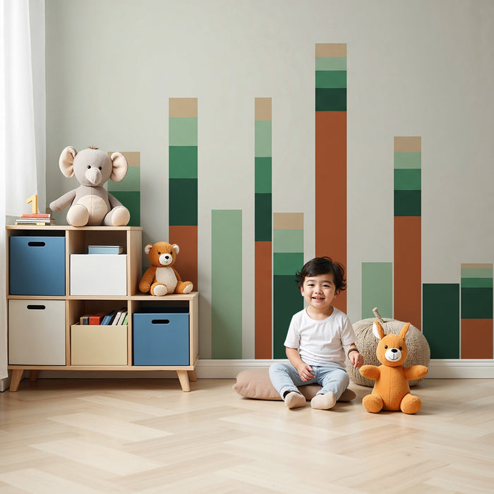 Kids' room wallpaper | Modern design with colorful geometric shapes