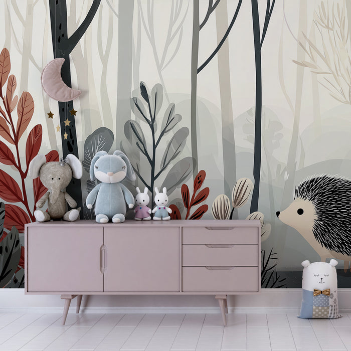 Kids room wallpaper | Ježek v kouzelném lese