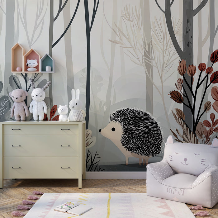 Kids room wallpaper | Ježek v kouzelném lese