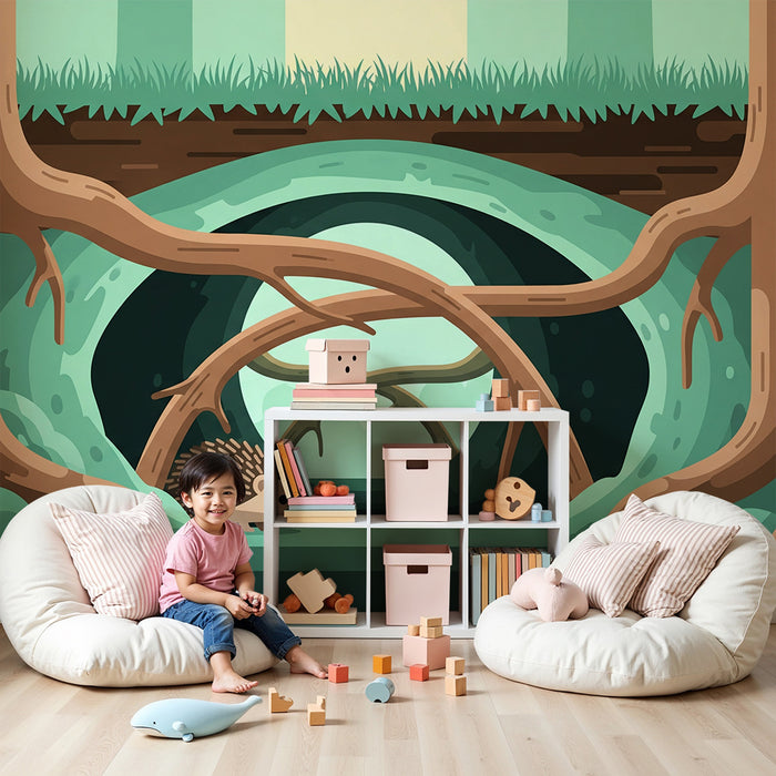Kinderzimmer Tapete | Igel im verzauberten Wald