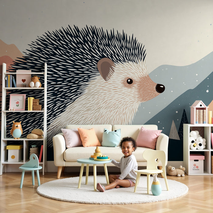 Barntapet | Igelkott och bergslandskap