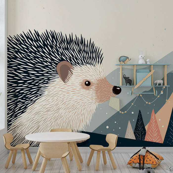 Barntapet | Igelkott och bergslandskap