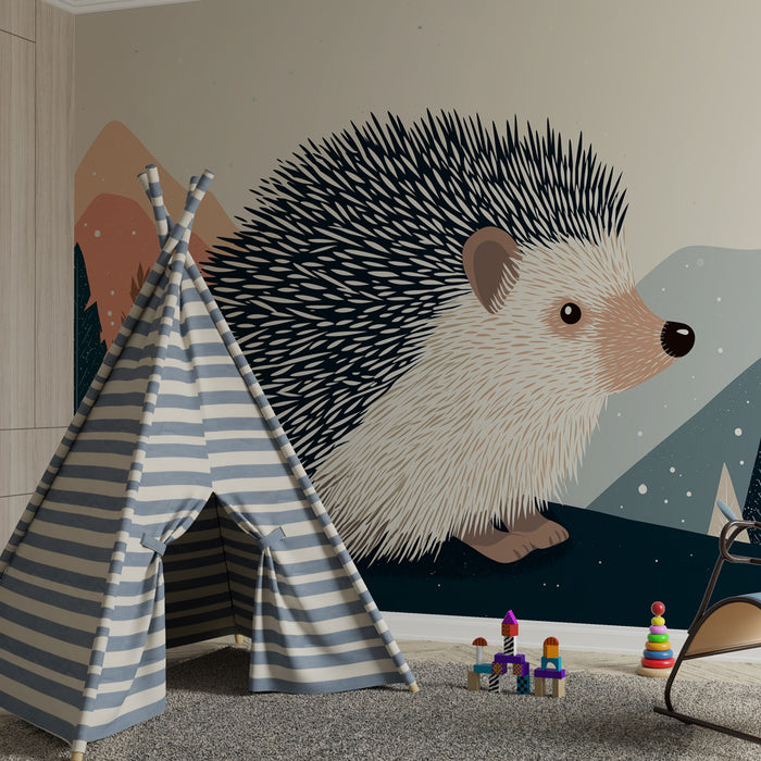 Barntapet | Igelkott och bergslandskap