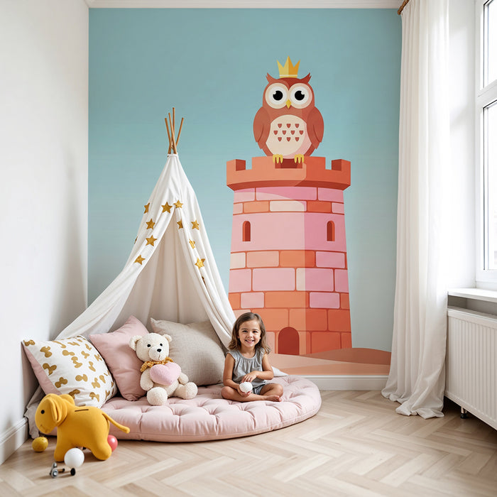 Papel de parede criança | Coruja real em sua torre