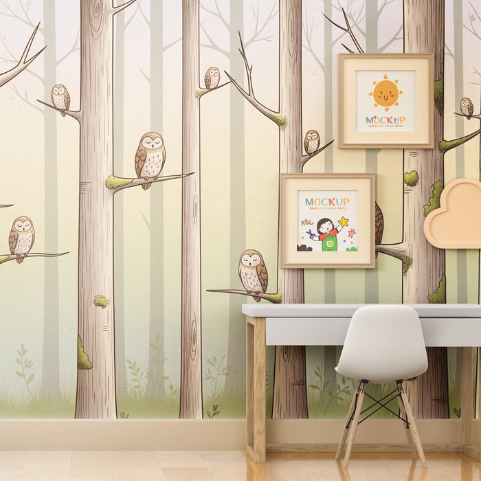 Kinderkamer behang | Uhuji v mirnem gozdu