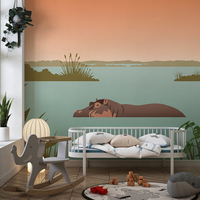 Barnetapet | Flodhest i et vannlandskap