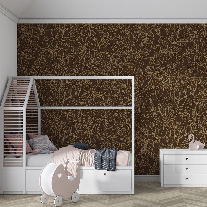 Papier peint chambre enfant | Jardin secret aux contours délicats