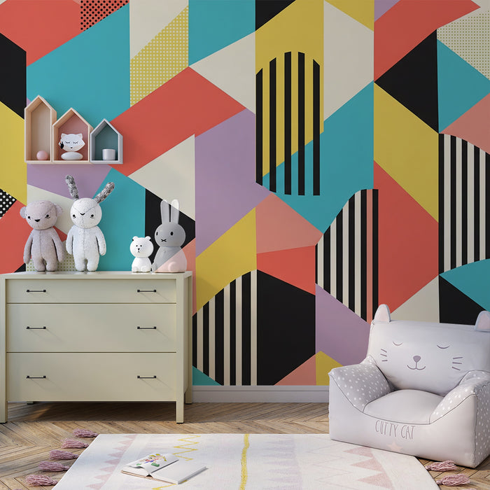 Tapete za dječju sobu | Moderni dizajn s živopisnim geometrijskim oblicima