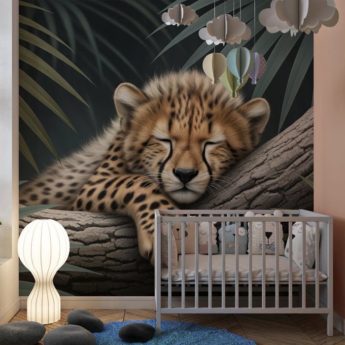 Papier de parede dječje sobe | Mladi mirni leopard u džungli