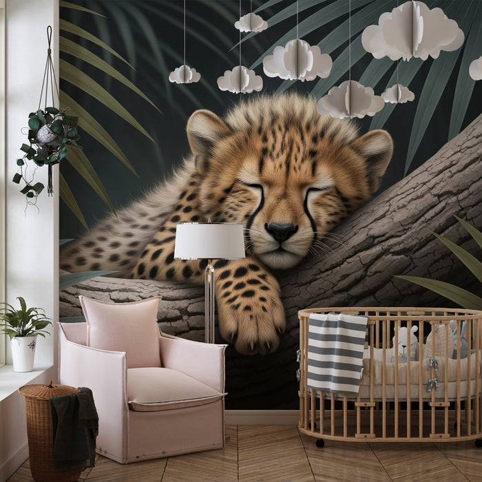 Papier de parede dječje sobe | Mladi mirni leopard u džungli