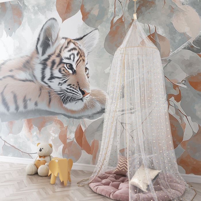 Kinderzimmer Tapete | Junger Tiger im Dschungel