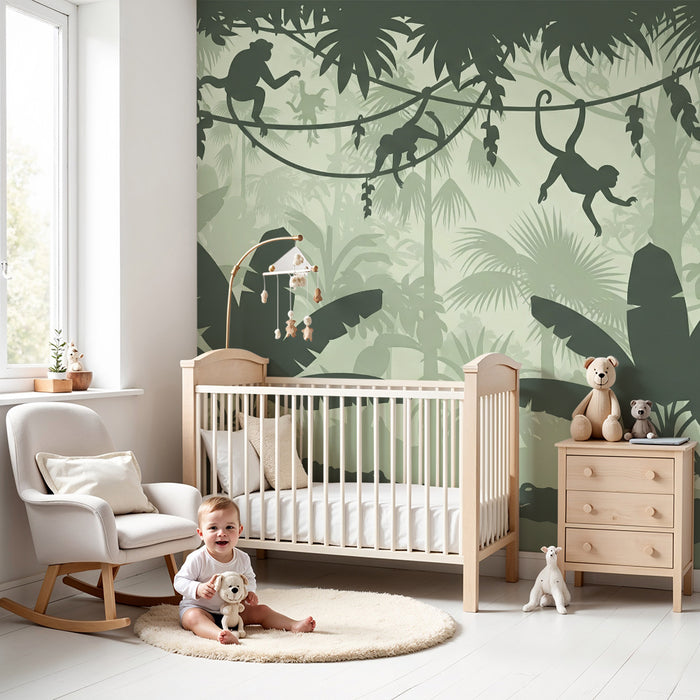 Tapet za detska staia | Misteriozna dzhungla s divi zhivotni