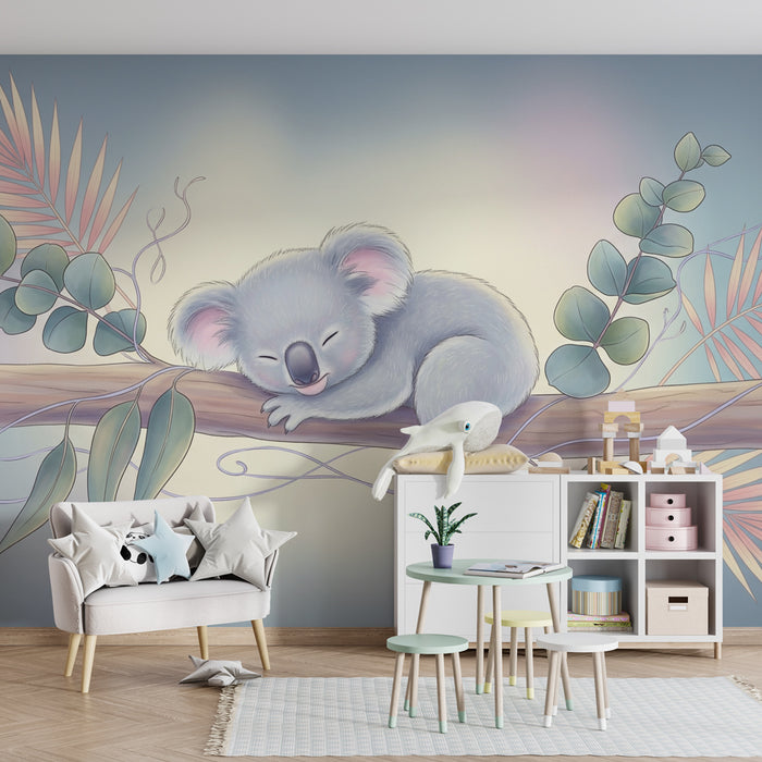 Tapety dla dzieci | Śpiący koala w dżungli