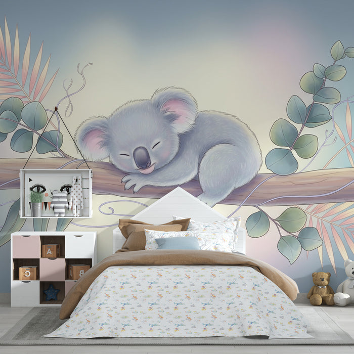 Tapety dla dzieci | Śpiący koala w dżungli