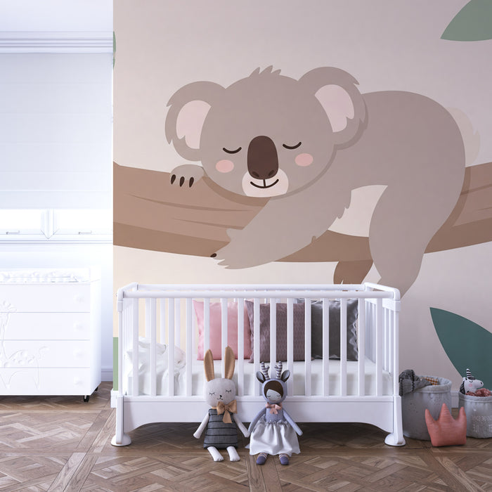 Papel de parede criança | Koala a dormir num ramo