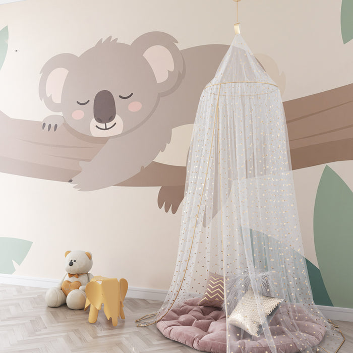 Papel de parede criança | Koala a dormir num ramo