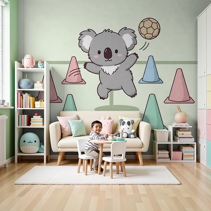 Tapety dla dzieci | Koala grający w piłkę nożną