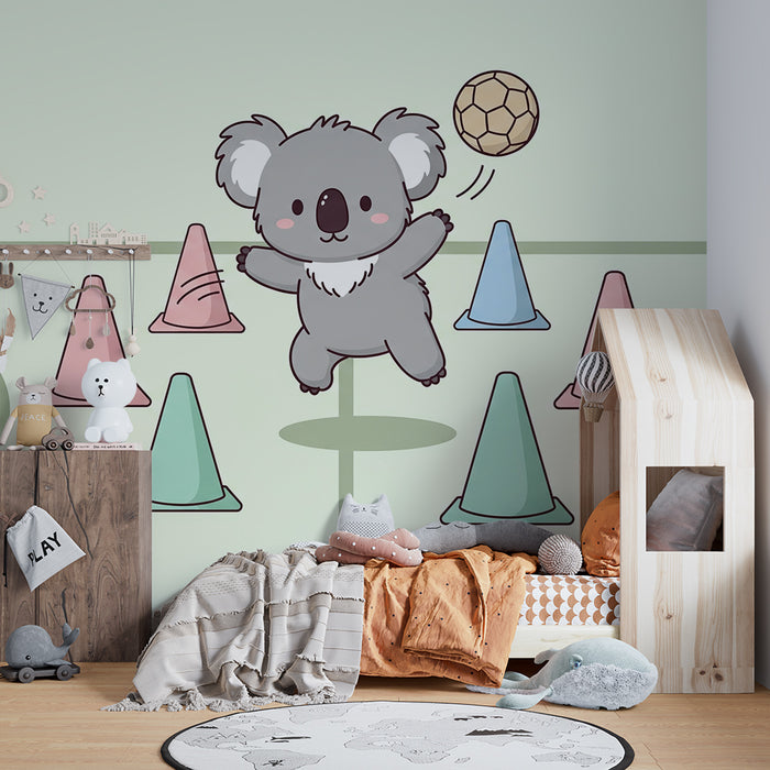 Tapety dla dzieci | Koala grający w piłkę nożną
