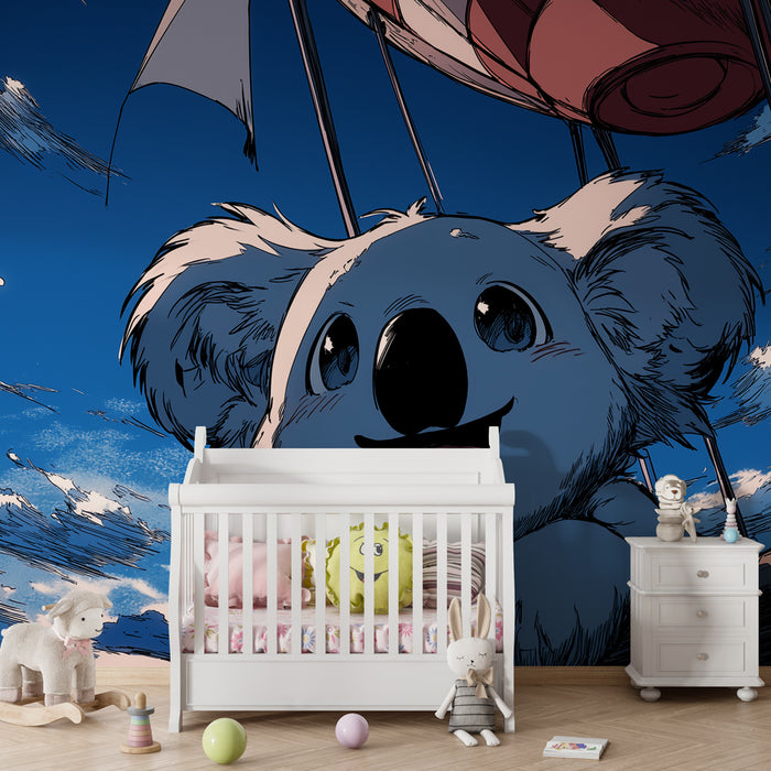 Tapety dla dzieci | Wesoły koala w balonie.