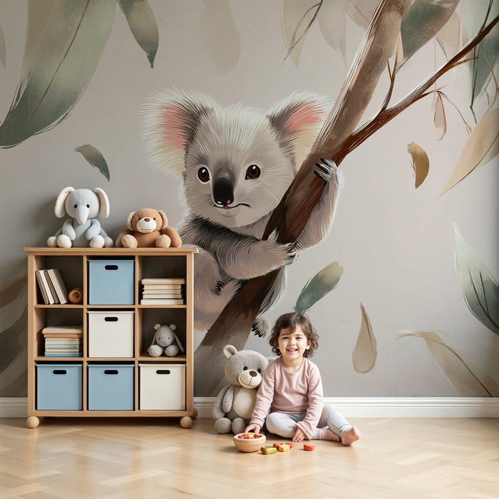 Kinderkamer behang | Schattige koala in de natuur